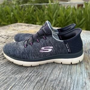 Skechers Slip-Ins Women's US Size 8 Navy/Purple Sneakers Shoes Style 850